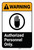 Warning: Authorized Personnel Only Portrait ANSI - Label