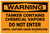Warning: Tanker Contains Chemical Vapor Do Not Enter - Label