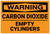 Warning: Carbon Dioxide Empty Cylinders - Label
