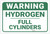 Warning: Hydrogen Full Cylinders - Label