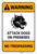Warning: Attack Dogs On Premises No Trespassing with Icon Portrait - Label