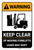 Warning: Keep Clear of Moving Forklifts Loads May Shift with Icon Portrait - Label