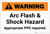 Warning: Arc Flash & Shock Hazard/PPE Required - Label