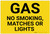 Gas No Smoking Matches Or Lights Landscape - Label