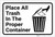 Place Trash In Proper Container with Icon Landscape - Label