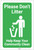 Please Dont Litter Help Keep Your Community Clean with Icon Portrait - Label