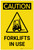 Caution: Forklifts In Use Vertical with Graphic - Label