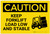 Caution: Keep Forklift Load Low And Stable with Graphic - Label