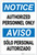 Notice: Authorized Personnel Only Bilingual Spanish - Label