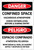 Danger: Confined Space Hazardous Atmosphere Bilingual Spanish - Label