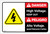 Danger: High Voltage Keep Out with Graphic Bilingual Spanish - Label