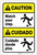 Caution: Watch Your Step With Graphic Bilingual Spanish - Label