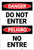 Danger: Do Not Enter Bilingual Spanish - Label