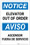 Notice: Elevator Out Of Order Bilingual Spanish - Label