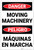 Danger: Hazard Moving Machinery Bilingual Spanish - Label