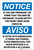 Notice: If You Are Pregnant Please Notify Front Desk Bilingual Spanish - Label