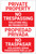 Private Property: No Trespassing Violators Will be Prosecuted Bilingual Spanish - Label
