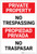 Private Property: No Trespassing Bilingual Spanish Portrait - Label