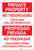Bilingual Spanish Private Property No Trespassing violators - Label