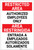 Restricted Area: Authorized Employees Only Bilingual Spanish - Label