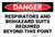 Danger: PPE Respirators And Biohazard Suits Required - Label