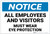 Notice: All Employees and Visitors Must Wear Eye Protection - Label