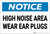 Notice: High Noise Area Wear Ear Plugs - Label
