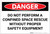 Danger: Do Not Perform a Confined Space Rescue Without PPE - Label