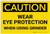 Caution: Wear Eye Protection When Using Grinder - Label