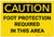 Caution: PPE Foot Protection Required in This Area - Label