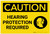 Caution: PPE Hearing Protection Required with Graphic - Label