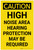 Caution: PPE High Noise Area Hearing Protection May be Required Vertical - Label