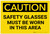 Caution: PPE Safety Glasses Must Be Worn in This Area - Label