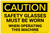 Caution: PPE Safety Glasses Must Be Worn When Operating Machine - Label