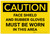 Caution: PPE Face Shield and Gloves Must Be Worn in Area - Label