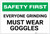 Safety First: Everyone Grinding Must Wear Goggles - Label