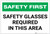 Safety First: Safety Glasses Required in This Area - Label