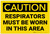 Caution: Respirators Must be Worn in This Area - Label