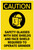 Caution: Safety Glasses Side Shields Face Shield Grinder with Graphic - Label