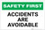 Safety First: Accidents Are Avoidable  - Label