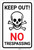 Keep Out No Trespassing with Icon Portrait - Label