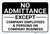 No Admittance Except Company Employees Landscape - Label