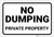 No Dumping: Private Property Black and White Landscape - Label