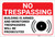 No Trespassing: Building Is Armed And Monitored with Icon Landscape - Label