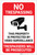 No Trespassing: Property Protected By Video Surveillance with Icon Portrait - Label