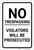 No Trespassing: Violators Prosecuted White Portrait - Label