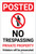 Posted: No Trespassing Private Property with Icon Portrait - Label