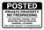 Posted: Private Property No Trespassing Violators Subject To Prosecution Landscape - Label