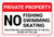 Private Property: No Fishing Swimming Skating Landscape - Label