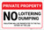 Private Property: No Loitering Dumping Landscape - Label